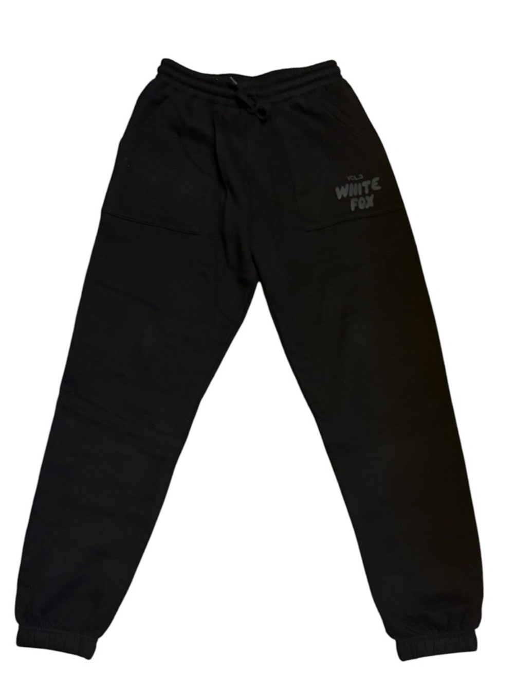 WHITE FOX Off Stage Onyx Black High Waisted Lounge Joggers Size Small Cozy